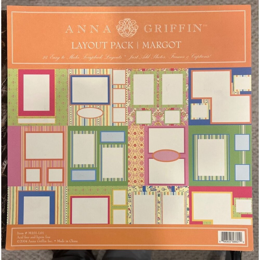 2004 Anna Griffin Margot Layout Pack Scrapbooking Kit M101-L01